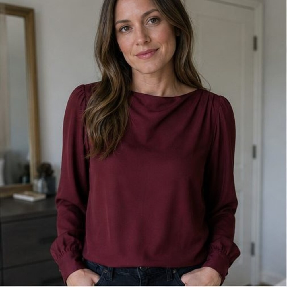 Camel Button Blouse - Picture 2 of 6
